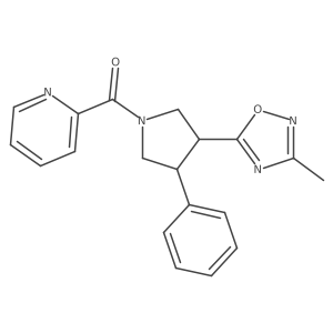 (3-(3-Methyl-1,2,4-oxadiazol-5-yl)-4-phenylpyrrolidin-1-yl)(pyridin-2-yl)methanone结构式