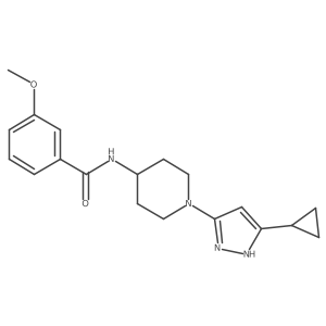 N-[1-(5-cyclopropyl-1H-pyrazol-3-yl)piperidin-4-yl]-3-methoxybenzamide Structure