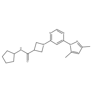 N-cyclopentyl-1-(6-(3,5-dimethyl-1H-pyrazol-1-yl)pyrimidin-4-yl)azetidine-3-carboxamide Structure