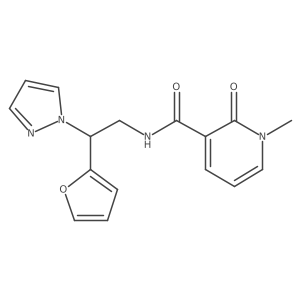 N-(2-(furan-2-yl)-2-(1H-pyrazol-1-yl)ethyl)-1-methyl-2-oxo-1,2-dihydropyridine-3-carboxamide结构式