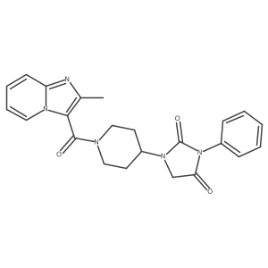 1-(1-(2-Methylimidazo[1,2-a]pyridine-3-carbonyl)piperidin-4-yl)-3-phenylimidazolidine-2,4-dione Structure
