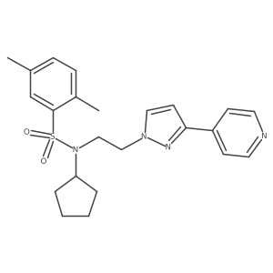 N-cyclopentyl-2,5-dimethyl-N-(2-(3-(pyridin-4-yl)-1H-pyrazol-1-yl)ethyl)benzenesulfonamide Structure