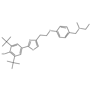 (4-(2-(2-(3,5-Di-tert-butyl-4-methoxy-phenyl)-oxazol-4-yl)-ethoxy)-benzyl)-ethyl-methyl-amine结构式