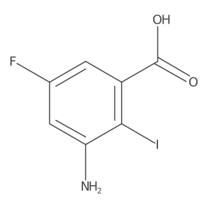 3-Amino-5-fluoro-2-iodobenzoic acid结构式