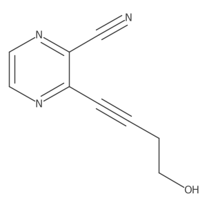 3-(4-Hydroxybut-1-yn-1-yl)pyrazine-2-carbonitrile Structure