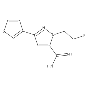 1-(2-fluoroethyl)-3-(thiophen-3-yl)-1H-pyrazole-5-carboximidamide Structure