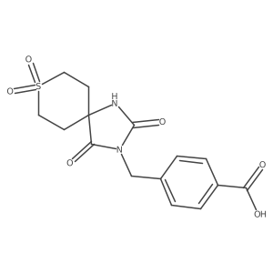 4-[(8,8-Dioxido-2,4-dioxo-8-thia-1,3-diazaspiro[45]dec-3-yl)methyl]benzoicacid结构式