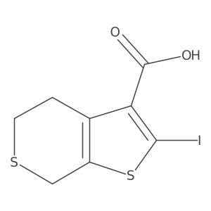 2-iodo-4H,5H,7H-thieno[2,3-c]thiopyran-3-carboxylic acid结构式