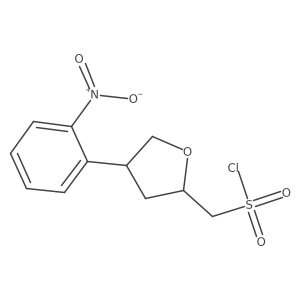 [4-(2-Nitrophenyl)oxolan-2-yl]methanesulfonyl chloride结构式