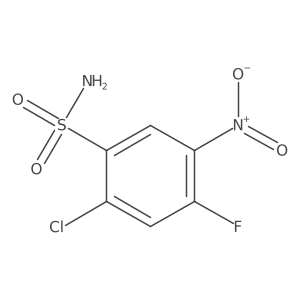2-Chloro-4-fluoro-5-nitrobenzene-1-sulfonamide结构式
