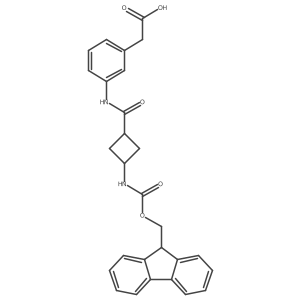 2-{3-[3-({[(9H-fluoren-9-yl)methoxy]carbonyl}amino)cyclobutaneamido]phenyl}acetic acid Structure