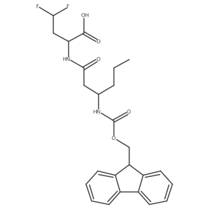 2-[3-({[(9H-fluoren-9-yl)methoxy]carbonyl}amino)hexanamido]-4,4-difluorobutanoic acid Structure
