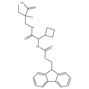 2-{[2-cyclobutyl-2-({[(9H-fluoren-9-yl)methoxy]carbonyl}amino)acetamido]methyl}-2-methylbutanoic acid Structure