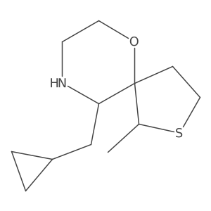 10-(Cyclopropylmethyl)-1-methyl-6-oxa-2-thia-9-azaspiro[4.5]decane结构式