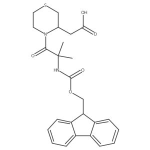 2-{4-[2-({[(9H-fluoren-9-yl)methoxy]carbonyl}amino)-2-methylpropanoyl]thiomorpholin-3-yl}acetic acid结构式