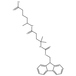 5-[4-({[(9H-fluoren-9-yl)methoxy]carbonyl}amino)-4-methylpentanamido]hexanoic acid Structure
