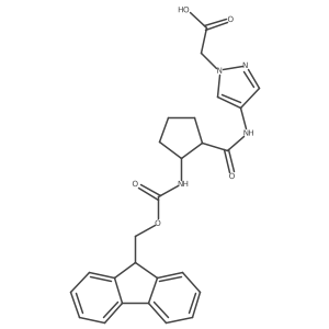 2-{4-[2-({[(9H-fluoren-9-yl)methoxy]carbonyl}amino)cyclopentaneamido]-1H-pyrazol-1-yl}acetic acid Structure