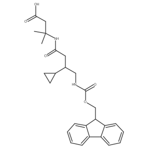 3-[3-cyclopropyl-4-({[(9H-fluoren-9-yl)methoxy]carbonyl}amino)butanamido]-3-methylbutanoic acid结构式