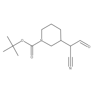 tert-Butyl 3-(1-cyano-2-oxoethyl)piperidine-1-carboxylate结构式