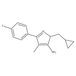 1-(cyclopropylmethyl)-3-(4-fluorophenyl)-4-methyl-1H-pyrazol-5-amine结构式