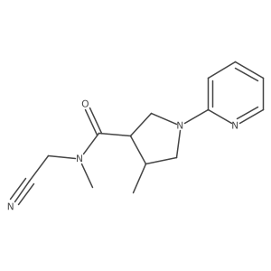 (3S,4S)-N-(Cyanomethyl)-N,4-dimethyl-1-pyridin-2-ylpyrrolidine-3-carboxamide结构式