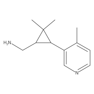 rac-[(1R,3R)-2,2-dimethyl-3-(4-methylpyridin-3-yl)cyclopropyl]methanamine结构式