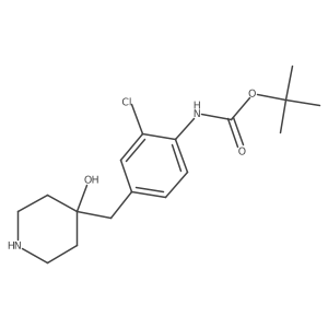 tert-butyl N-{2-chloro-4-[(4-hydroxypiperidin-4-yl)methyl]phenyl}carbamate结构式