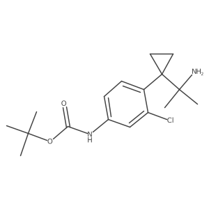 tert-butyl N-{4-[1-(2-aminopropan-2-yl)cyclopropyl]-3-chlorophenyl}carbamate Structure
