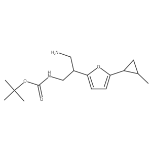 tert-butyl N-{3-amino-2-[5-(2-methylcyclopropyl)furan-2-yl]propyl}carbamate Structure