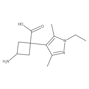 3-amino-1-(1-ethyl-3,5-dimethyl-1H-pyrazol-4-yl)cyclobutane-1-carboxylic acid Structure