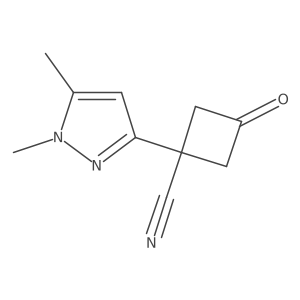 1-(1,5-dimethyl-1H-pyrazol-3-yl)-3-oxocyclobutane-1-carbonitrile Structure