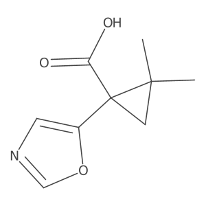 2,2-Dimethyl-1-(1,3-oxazol-5-yl)cyclopropane-1-carboxylic acid结构式