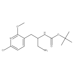 tert-butyl N-[1-amino-3-(6-chloro-2-methoxypyridin-3-yl)propan-2-yl]carbamate结构式