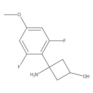 3-Amino-3-(2,6-difluoro-4-methoxyphenyl)cyclobutan-1-ol结构式