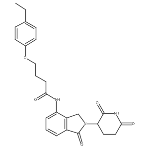 N-[2-(2,6-dioxo-3-piperidyl)-1-oxo-isoindolin-4-yl]-4-(4-ethylphenoxy)butanamide结构式