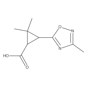 (1S,3R)-2,2-Dimethyl-3-(3-methyl-1,2,4-oxadiazol-5-yl)cyclopropane-1-carboxylic acid Structure