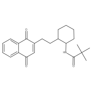 N-((1R,2S)-2-(2-(1,4-Dioxo-1,4-dihydronaphthalen-2-yl)ethyl)cyclohexyl)pivalamide结构式