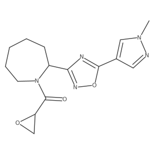 2-[5-(1-methyl-1H-pyrazol-4-yl)-1,2,4-oxadiazol-3-yl]-1-(oxirane-2-carbonyl)azepane Structure