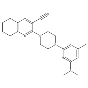 2-{4-[4-(Dimethylamino)-6-methylpyrimidin-2-yl]piperazin-1-yl}-5,6,7,8-tetrahydroquinoline-3-carbonitrile Structure