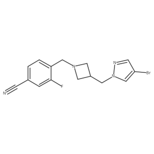 4-({3-[(4-bromo-1H-pyrazol-1-yl)methyl]azetidin-1-yl}methyl)-3-fluorobenzonitrile结构式