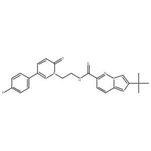 2-tert-butyl-N-{2-[3-(4-fluorophenyl)-6-oxo-1,6-dihydropyridazin-1-yl]ethyl}imidazo[1,2-b]pyridazine-6-carboxamide Structure