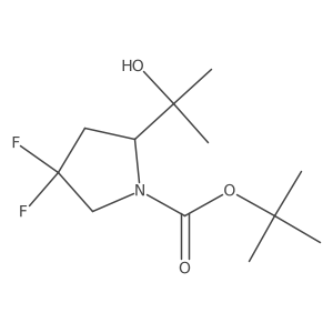 tert-butyl (2S)-4,4-difluoro-2-(2-hydroxypropan-2-yl)pyrrolidine-1-carboxylate结构式