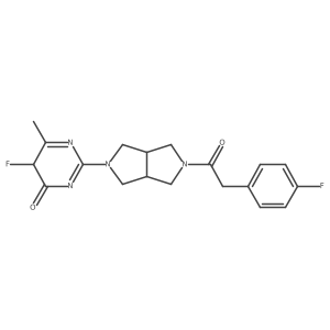 5-fluoro-2-[5-[2-(4-fluorophenyl)acetyl]-1,3,3a,4,6,6a-hexahydropyrrolo[3,4-c]pyrrol-2-yl]-6-methyl-5H-pyrimidin-4-one结构式