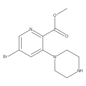 Methyl 5-bromo-3-(piperazin-1-yl)pyridine-2-carboxylate结构式
