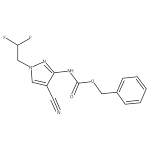 benzyl N-[4-cyano-1-(2,2-difluoroethyl)-1H-pyrazol-3-yl]carbamate结构式