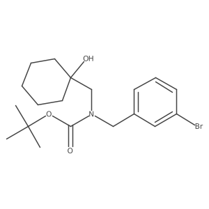 tert-butyl N-[(3-bromophenyl)methyl]-N-[(1-hydroxycyclohexyl)methyl]carbamate结构式