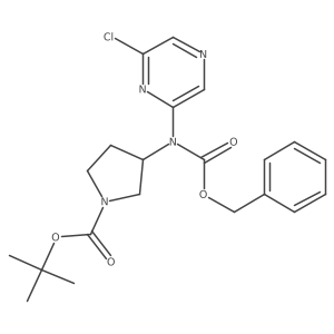 tert-butyl 3-[benzyloxycarbonyl-(6-chloropyrazin-2-yl)amino]pyrrolidine-1-carboxylate Structure