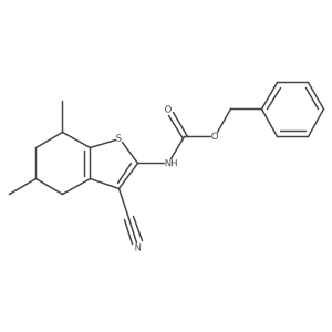 benzyl N-(3-cyano-5,7-dimethyl-4,5,6,7-tetrahydro-1-benzothiophen-2-yl)carbamate结构式