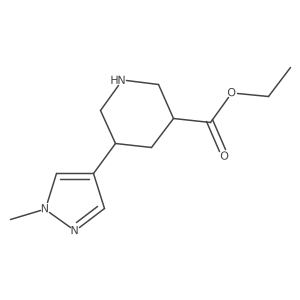 ethyl 5-(1-methyl-1H-pyrazol-4-yl)piperidine-3-carboxylate Structure