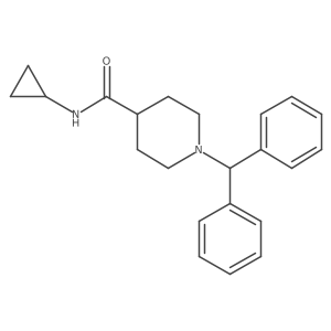 N-cyclopropyl-1-(diphenylmethyl)piperidine-4-carboxamide结构式